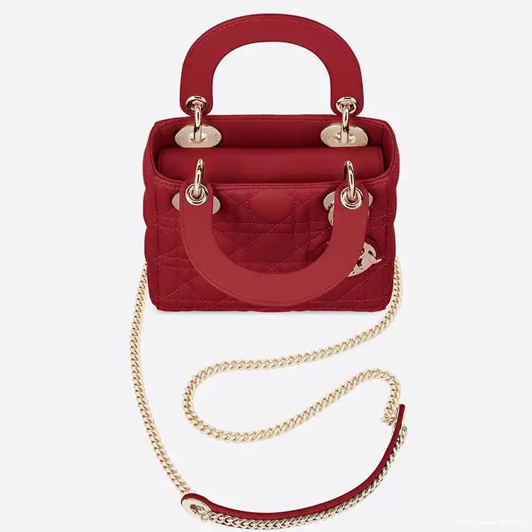 Cheap Mini Red Dior Lambskin Lady Bag Cannage 0602 Luxury